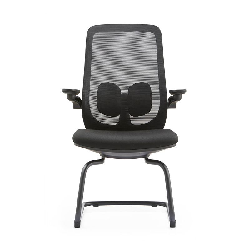 Modern No Wheels Desk Chair Microfiber Black High Back Chair Clearhalo 'furn' 'furn_office_chair' 'Furniture' 'Office Chairs' 'Office Furniture' 'office_chair' 1200x1200_96d3828f-de32-4247-8005-889ee126e124