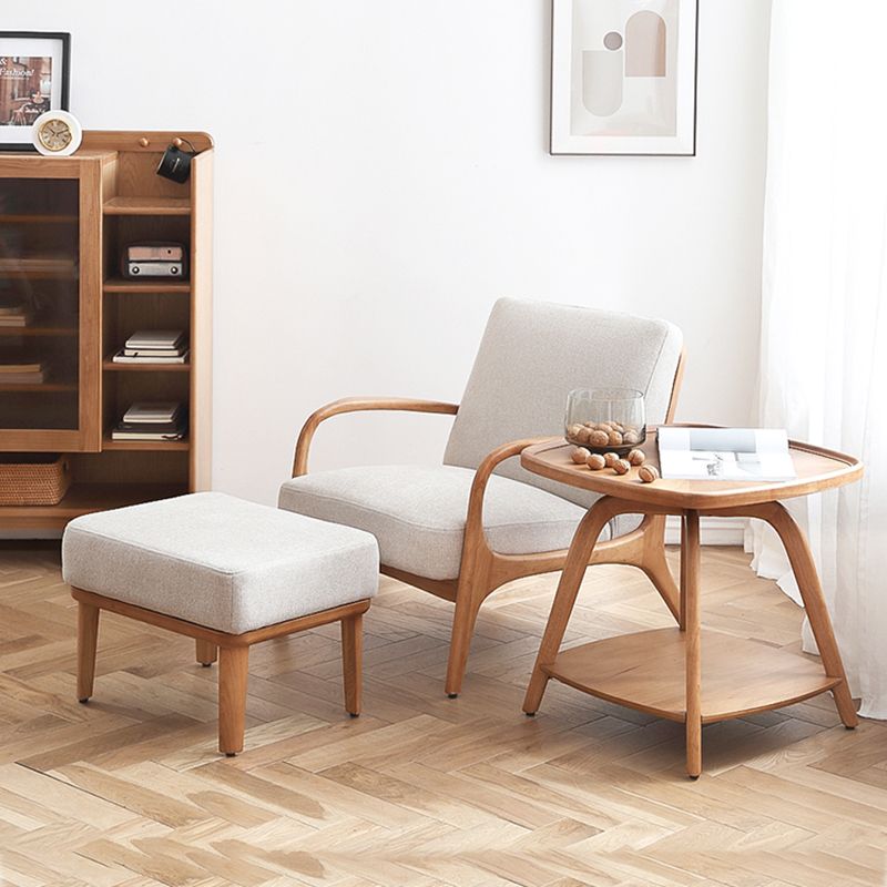 Rubberwood Arm Chair Synthetic Square Arms Chair, 28.34" Wide