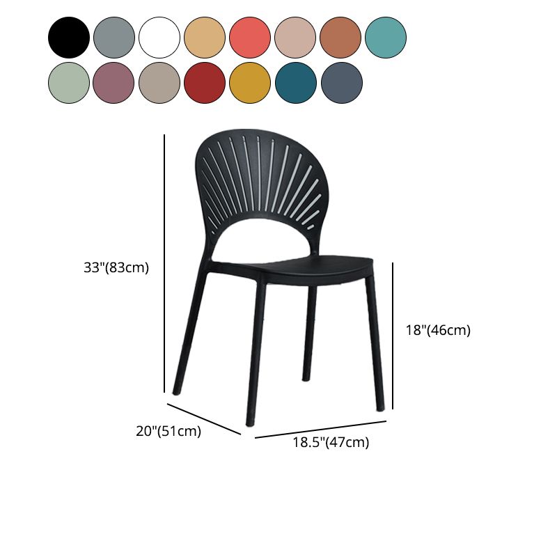 Scandinavian Plastic Armless Chair Kitchen Dining Room Open Back Chair Clearhalo 'Dining Chairs' 'Dining Tables & Seating' 'dining_chair' 'furn' 'furn_dining_chair' 'Furniture' 'furniture_dining_chair' 'Kitchen & Dining Furniture' 1200x1200_96d5bfe2-afab-4718-a3aa-348aeb093715