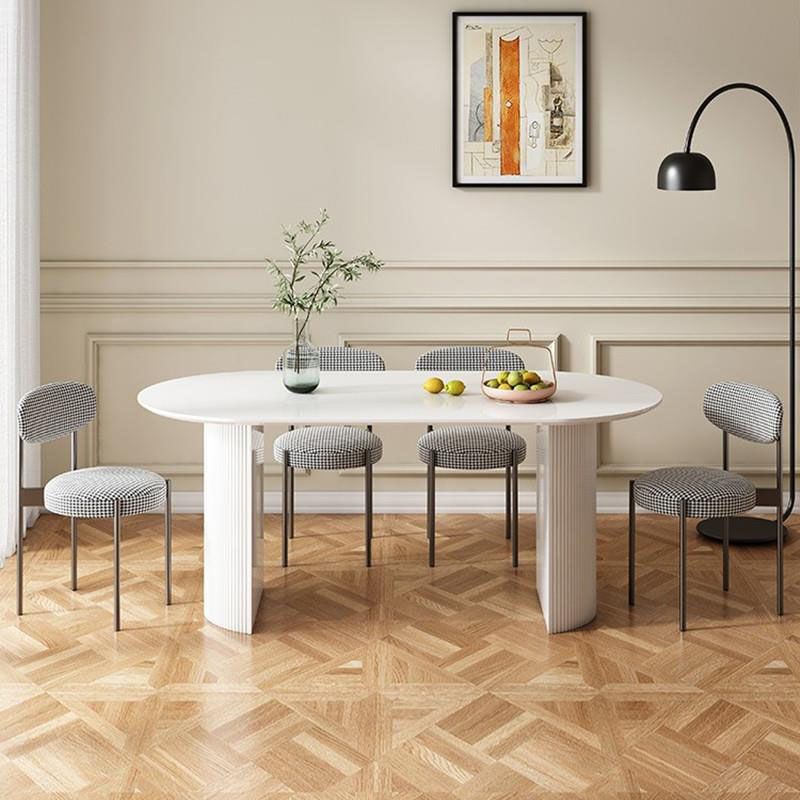 Dining Room Dinner Kitchen Table Double Pedestal Stone Dining Table Clearhalo 'Dining Tables & Seating' 'Dining Tables' 'dining_table' 'furn' 'furn_dining_table' 'Furniture' 'Kitchen & Dining Furniture' 1200x1200_96d60d56-1d3d-435d-8bdb-75173f01bcf8