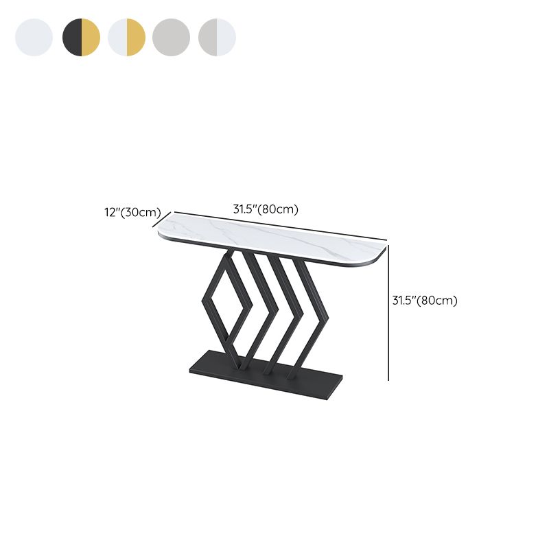 Tavolo di accento di metallo moderno mezza luna di divano console di divano in pietra per hall