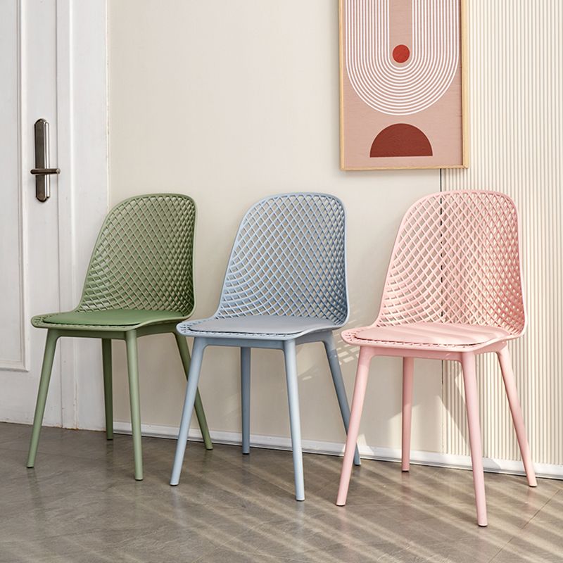 Sillas de comedor de estilo contemporáneo sillas sin brazos con patas de plástico para el hogar
