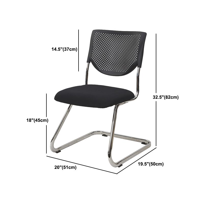 Armless Mid Back Vinyl Office Chair Modern Black Back Conference Chair Clearhalo 'furn' 'furn_office_chair' 'Furniture' 'Office Chairs' 'Office Furniture' 'office_chair' 1200x1200_96d6cb01-f88e-41f1-bd77-fd66fb2bd216