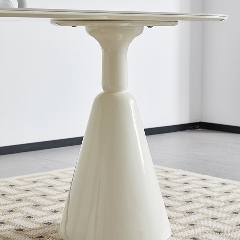 Table de salle à manger de cuisine moderne Table de salle à manger ovale à double piédestal