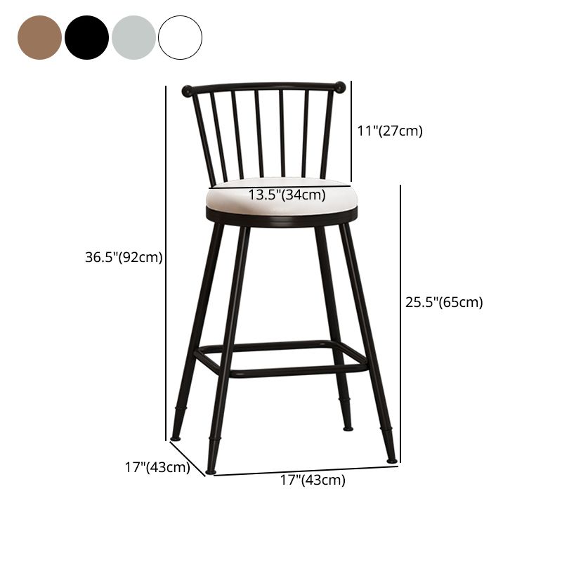Modern Armless Backrest Counter Stool Steel Milk Tea Shop Bar Stool with Leather Cushion Clearhalo 'Bar Furniture' 'Bar Stools' 'bar_stools' 'furn' 'furn_bar_stools' 'furniture_bar_stools' 'Kitchen & Dining Furniture' 'kitchen&dining_furn' 'kitchen' 'kitchen_furn' Furniture' 1200x1200_96d85553-7437-4503-a7e5-4635005cfdf4