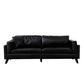 Square Arm Sofa 25.98" High Faux Leather Sofa with 2 Pillows