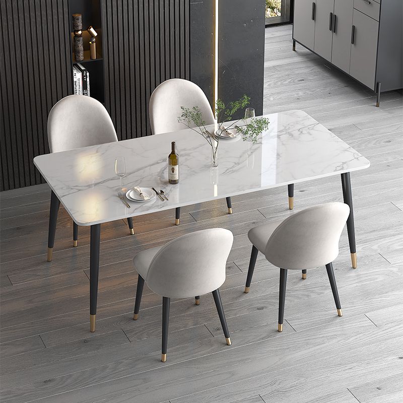 1/4/5 Pieces White Stone Dining Set Modern Solid Back Chair Rectangle Dining Furniture Clearhalo 'Dining Room Sets' 'Dining Tables & Seating' 'dining_room_set' 'furn' 'furn_dining_room_set' 'Furniture' 'furniture_dining_room_set' 'Kitchen & Dining Furniture' 'kitchen&dining_furn' 'kitchen' 1200x1200_96daced1-8f1f-4d2b-a7c4-72492c07efa2