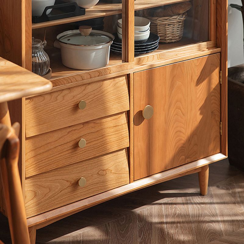 Modern Sideboard Buffet Cabinets Glass Doors Buffet Sideboard 16" W X 39" H Clearhalo 'buffet_sideboard' 'Buffets & Sideboards' 'furn' 'furn_buffet_sideboard' 'Furniture' 'Kitchen & Dining Furniture' 1200x1200_96daebe2-674c-4fb5-9152-d1031d0f0113