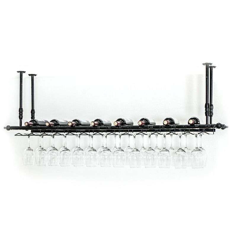 Metaalhangende wijnhouder Rack Modern Wine Rack Kit -59 "L X 11.8" W X 3.1 "H H