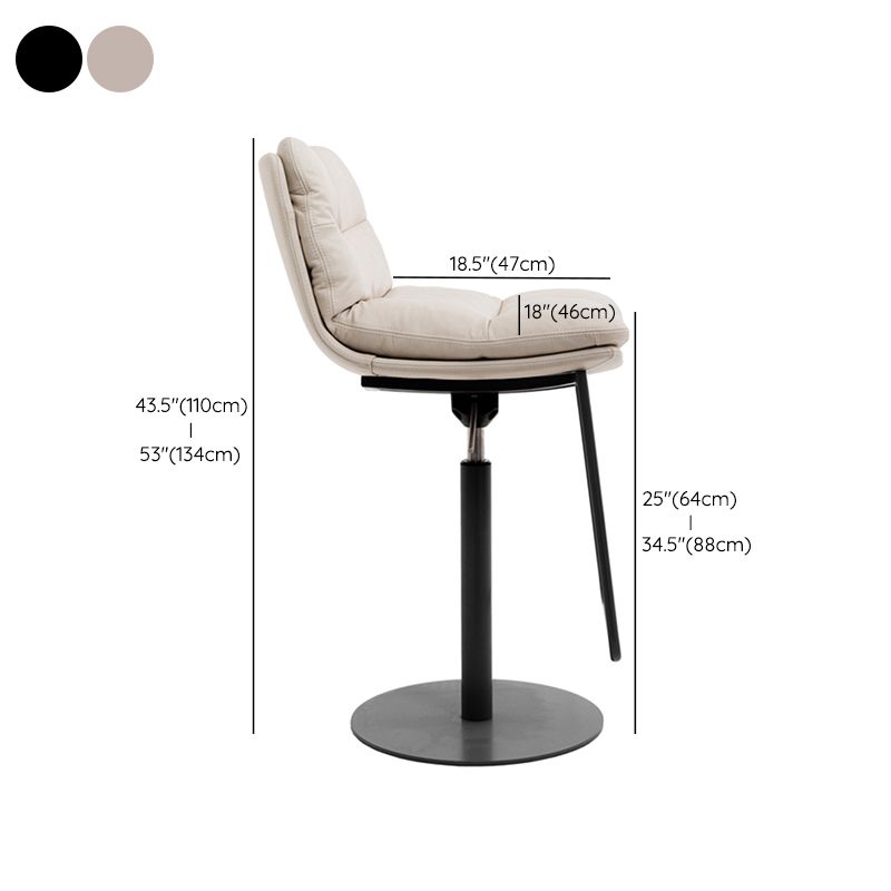 Glam Style Armless Counter Stool Leather Adjustable Height Bar Stool Clearhalo 'Bar Furniture' 'Bar Stools' 'bar_stools' 'furn' 'furn_bar_stools' 'Furniture' 'Kitchen & Dining Furniture' 1200x1200_96dc05ec-b220-4090-bc59-82f17ab9d0bc