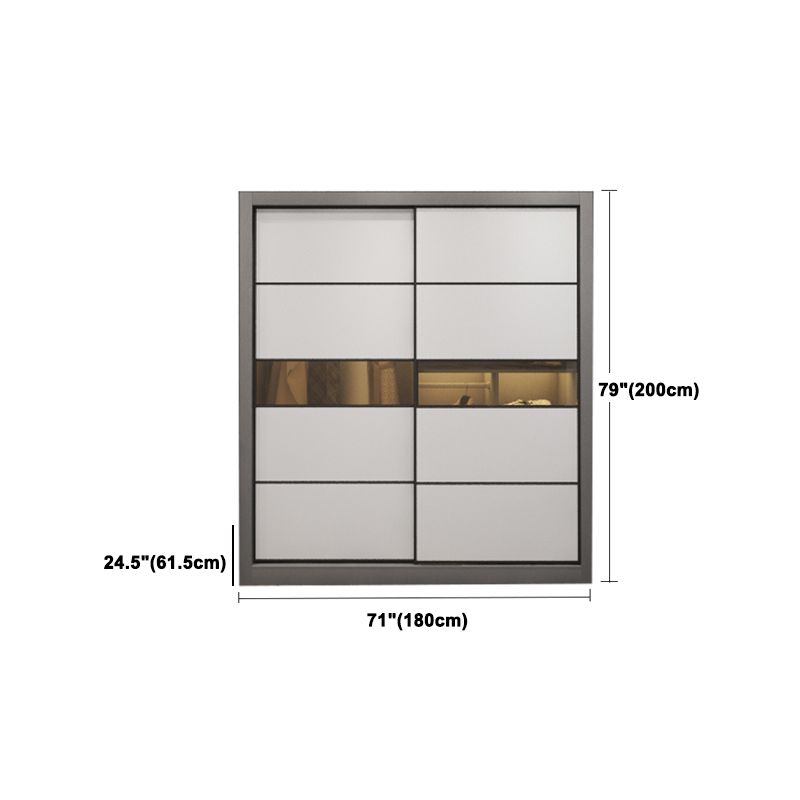 Contemporary Style Wooden Wardrobe White Colour Soft Close Door Wardrobe Closet Clearhalo 'Armoires & Wardrobes' 'armoires_wardrobes' 'Bedroom Furniture' 'furn' 'furn_armoires_wardrobes' 'Furniture' 1200x1200_96dc4fd4-88cb-4712-8394-5285fa95b72c