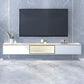 Gabinete de TV de almacenamiento blanco de estilo de piedra estilo glam estilo con 2 cajones