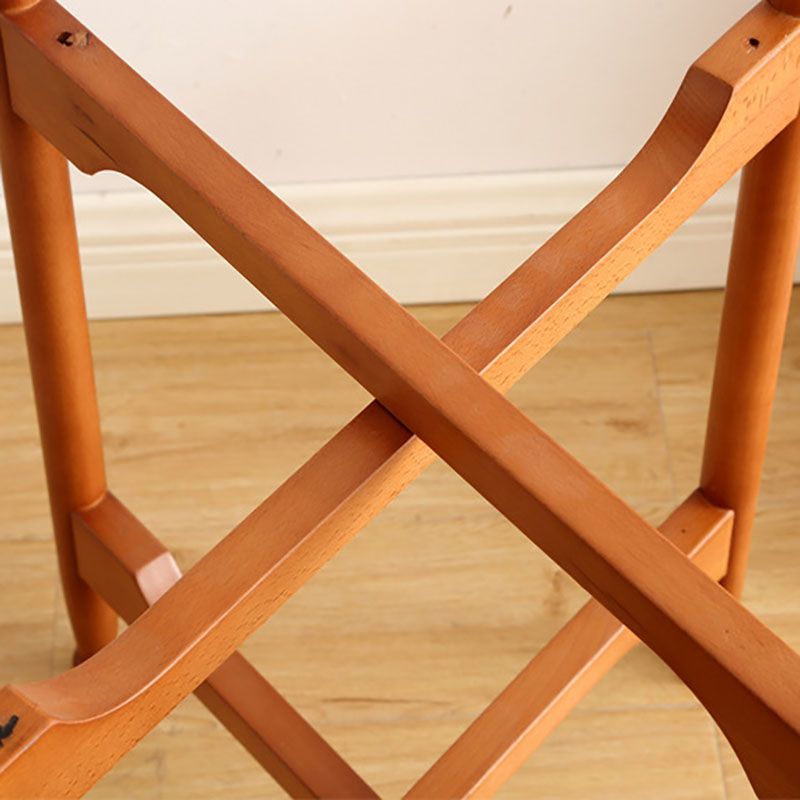 21.65 "高さの丸いガラス上部サイドテーブルウッド4脚エンドテーブル付き棚付き