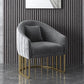Velvet Barrel Accent Chaid 27,55 "Ligne de large Chaise incluse avec des jambes dorées