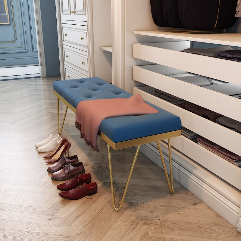 13.65-inch Width Entryway Bench Cushioned Metal Modern Seating Bench Clearhalo 'Benches' 'Chairs & Seating' 'furn' 'furn_benches' 'Furniture' 'Living Room Furniture' 1200x1200_96de7a68-e8c9-4553-a620-75541fca3520