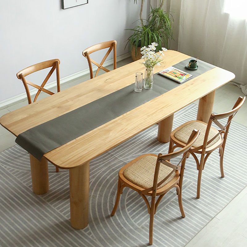 Solid Wood 1/2/5 Pieces Dining Set Modern Rectangle Dinette Table Set for Home Use Clearhalo 'Dining Room Sets' 'Dining Tables & Seating' 'dining_room_set' 'furn' 'furn_dining_room_set' 'Furniture' 'furniture_dining_room_set' 'Kitchen & Dining Furniture' 'kitchen&dining_furn' 'kitchen' 1200x1200_96e030c8-69e8-40b9-83de-6b853533e2c8