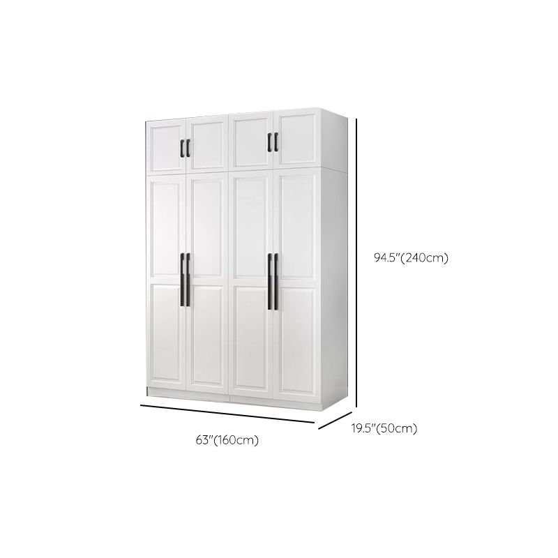 Freestanding Wood Frame Wardrobe Modern Hinged Soft Close Doors Wardrobe and Drawers Clearhalo 'Armoires & Wardrobes' 'armoires_wardrobes' 'Bedroom Furniture' 'furn' 'furn_armoires_wardrobes' 'Furniture' 1200x1200_96e04400-0259-4aee-9538-7cb19d6aea1f