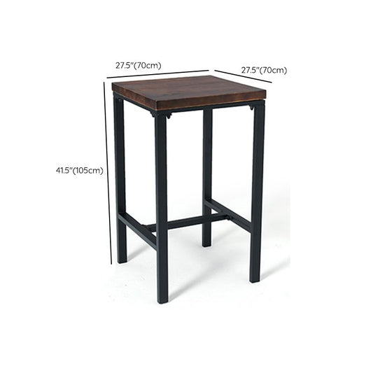 Square Counter Wine Table Solid Wood Industrial Cocktail Bar Table