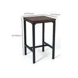 Square Counter Wine Table Solid Wood Industrial Cocktail Bar Table