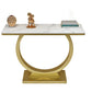 Glam Stone Console Sofa Table Rectangle Console Accent Table for Hall Clearhalo 'Console Tables' 'console_tables' 'Entry & Mudroom Furniture' 'furn' 'furn_console_tables' 'Furniture' 1200x1200_96e444a5-9c7b-40ae-ab20-f3794569fda2
