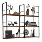 Wall Unit Industrial Bookshelf with Iron Frame Pine Wood Bookshelf Clearhalo 'Bookcases' 'furn' 'furn_bookcases' 'Furniture' 'furniture_bookcases' 'kitchen' 'kitchen_bookcases' 'Living Room Furniture' 'Office Furniture' 1200x1200_96e7bee1-81cb-476e-bb5e-0a9e12623862