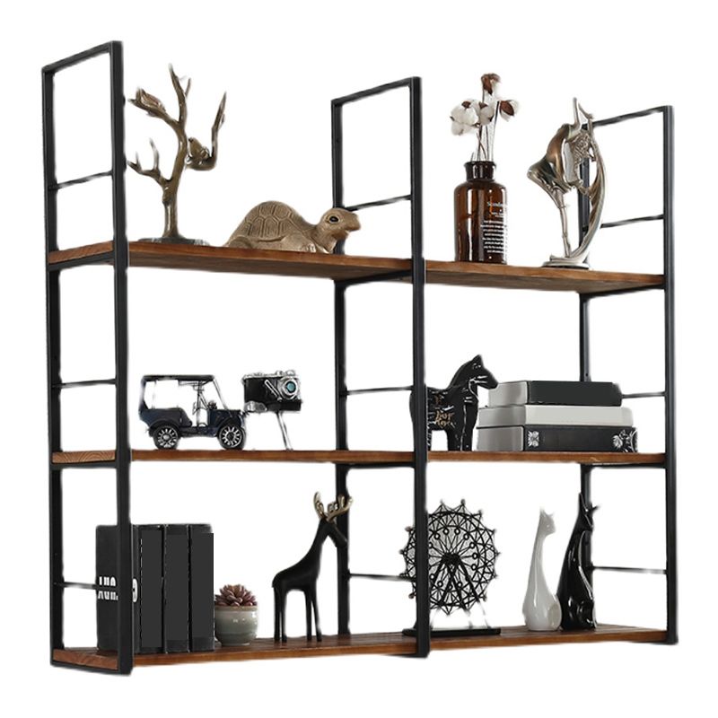Wall Unit Industrial Bookshelf with Iron Frame Pine Wood Bookshelf Clearhalo 'Bookcases' 'furn' 'furn_bookcases' 'Furniture' 'furniture_bookcases' 'kitchen' 'kitchen_bookcases' 'Living Room Furniture' 'Office Furniture' 1200x1200_96e7bee1-81cb-476e-bb5e-0a9e12623862
