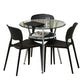 Modern Style Glass Dining Table Round Table with Metal Frame for Home Use Clearhalo ' dining_table' 'Dining Tables & Seating' 'Dining Tables' 'furn' 'furn_dining_table' 'Furniture' 'furniture_dining_table' 'Kitchen & Dining Furniture' 'kitchen&dining_furn' 'kitchen' 'kitchen_dining_table' 1200x1200_96e8d974-680b-4267-bd9a-069d79370864