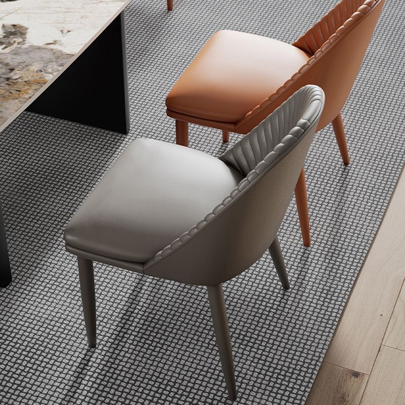 Minimalist Style Solid Back Armless Dining Chairs Leather Dining Chairs Clearhalo 'Dining Chairs' 'Dining Tables & Seating' 'dining_chair' 'furn' 'furn_dining_chair' 'Furniture' 'Kitchen & Dining Furniture' 1200x1200_96ed4a71-86a3-492e-a7ae-4dd2b6182e57