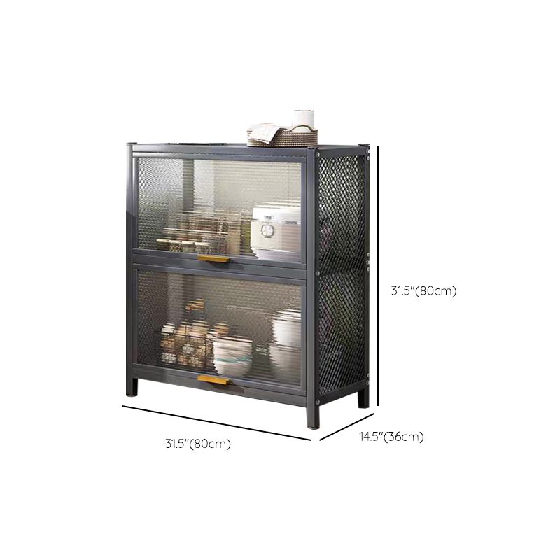 Serveur de restauration en métal et en plastique serveur de buffet noir contemporain