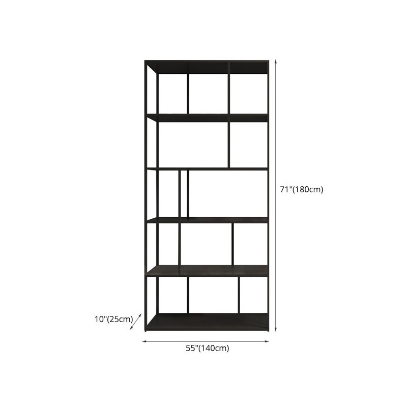 Industrial Style Metal Etagere Bookcase with Rectangular Shelves Bookcase Clearhalo 'Bookcases' 'furn' 'furn_bookcases' 'Furniture' 'furniture_bookcases' 'kitchen' 'kitchen_bookcases' 'Living Room Furniture' 'Office Furniture' 1200x1200_96f06cc0-4218-4b89-925b-aeab129ebe75