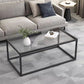 Modern Style Rectangular Glass Coffee Table 17.7-In H Metal Frame 1 Single Cocktail Table Clearhalo 'Coffee & Accent Tables' 'Coffee Tables' 'coffee_tables' 'furn' 'furn_coffee_tables' 'Furniture' 'Living Room Furniture' 1200x1200_96f0817b-04eb-4802-8ce6-72a65f2d1da1