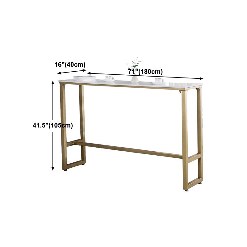 Glam Style Gold 41.3"H Bar Table Marble White Rectangle Top Bistro Table Clearhalo 'Bar Furniture' 'Bar Tables' 'bar_tables' 'Furniture' 'furniture_bar_tables' 'Kitchen & Dining Furniture' 'kitchen&dining_furn' 'kitchen' 1200x1200_96f1d613-6e36-4298-b1f3-10614fc03f62