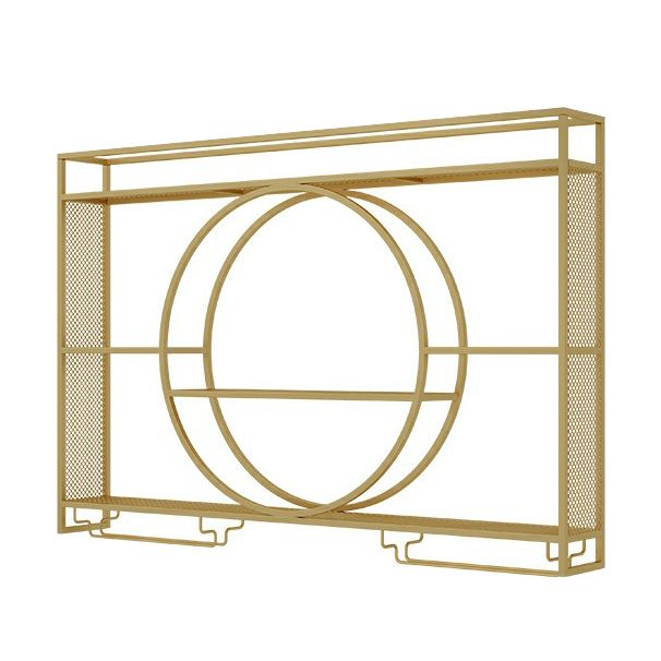 Botella de vino de metal y estante de vino de metal y estante de vidrio sin luz sin luz