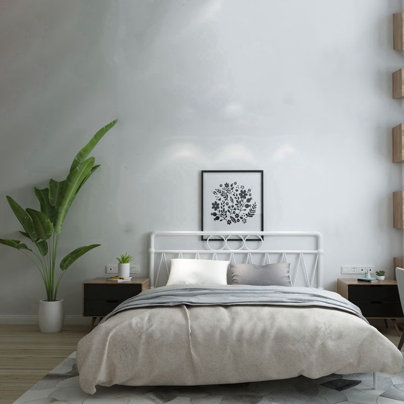 43.3" Tall Bed with Headboard Low Profile Bed with Metal Legs Clearhalo 'Bedroom Furniture' 'Beds' 'furn' 'furn_beds' 'Furniture' 1200x1200_96f30386-a2d1-4800-a472-a47a00fc30b6