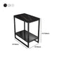 Metal Nightstand Contemporary Glass Top Night Table with  Shelves