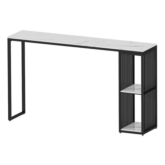 Modern Rectangle Bar Counter Table Sintered Stone Dining Table with Metal Legs Clearhalo 'Bar Furniture' 'Bar Tables' 'bar_tables' 'furn' 'furn_bar_tables' 'Furniture' 'furniture_bar_tables' 'Kitchen & Dining Furniture' 1200x1200_96f3f6c4-1dca-419d-8113-550c92c7cae4