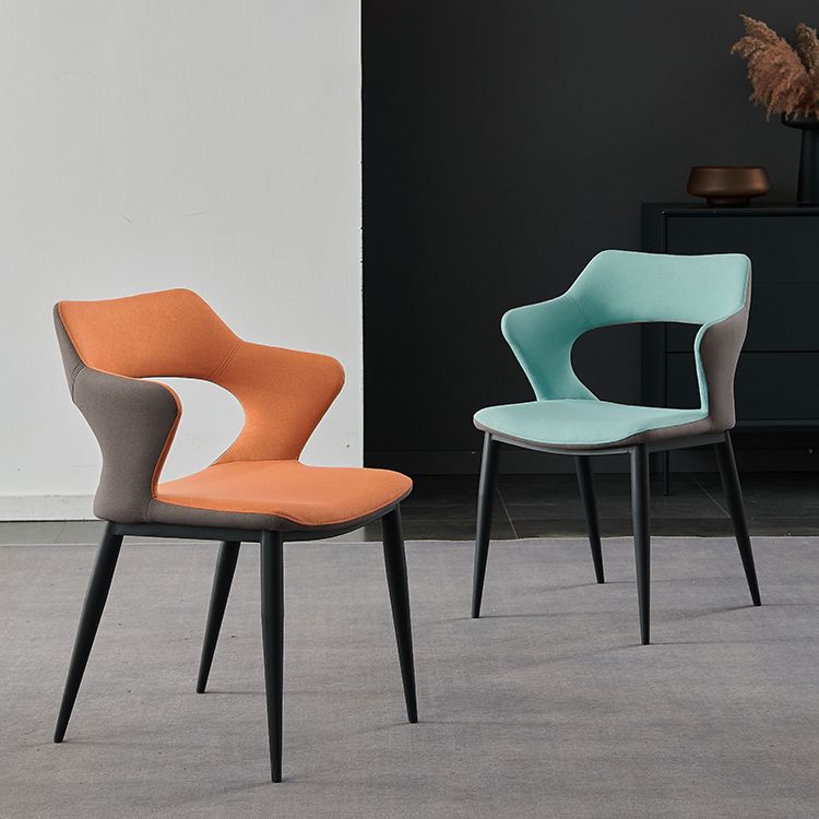 Contemporary Metal Dining Room Chairs Linen Fabric Dining Chair for Home Use Clearhalo ' kitchen&dining_furn' 'Dining Chairs' 'Dining Tables & Seating' 'dining_chair' 'furn' 'furn_dining_chair' 'Furniture' 'furniture_dining_chair' 'Kitchen & Dining Furniture' 'kitchen' 1200x1200_96f47678-4c7a-4861-9a7b-2e4d1cfd8cdb
