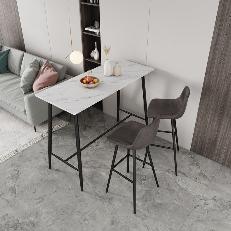 Contemporary Bar Counter Table Rectangle Sintered Stone Table for Kitchen Clearhalo 'Bar Furniture' 'Bar Tables' 'bar_tables' 'Furniture' 'furniture_bar_tables' 'Kitchen & Dining Furniture' 1200x1200_96f5c473-c695-4b07-b551-7966a6152c32