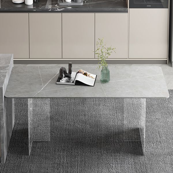 Contemporary Sintered Stone Standard Dining Table Rectangle Dining Table with Double Pedestal Clearhalo ' dining_table' 'Dining Tables & Seating' 'Dining Tables' 'furn' 'furn_dining_table' 'Furniture' 'furniture_dining_table' 'Kitchen & Dining Furniture' 'kitchen&dining_furn' 'kitchen' 'kitchen_dining_table' 1200x1200_96f5eb7b-7186-4ed4-8eec-a027e169cff3