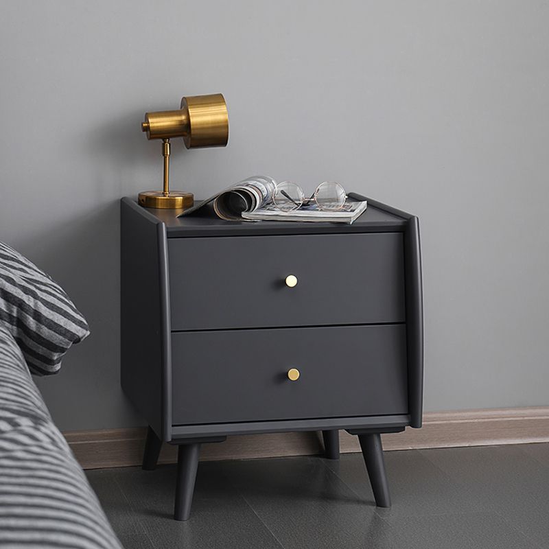 Table de nuit moderne 2 tiroirs table de nuit en bois massif, 20 "de haut