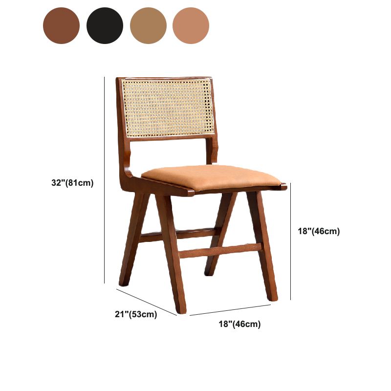 Traditionele stijl eetkamerstoel vast hout riet achterstoel voor thuis