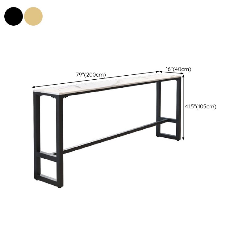 Rectangle Faux Marble Bar Height Table Contemporary Trestle Base Bar Table Clearhalo 'Bar Furniture' 'Bar Tables' 'bar_tables' 'furn' 'furn_bar_tables' 'Furniture' 'Kitchen & Dining Furniture' 1200x1200_96f7f5e2-9a6b-475e-ad7a-c23954fea45e