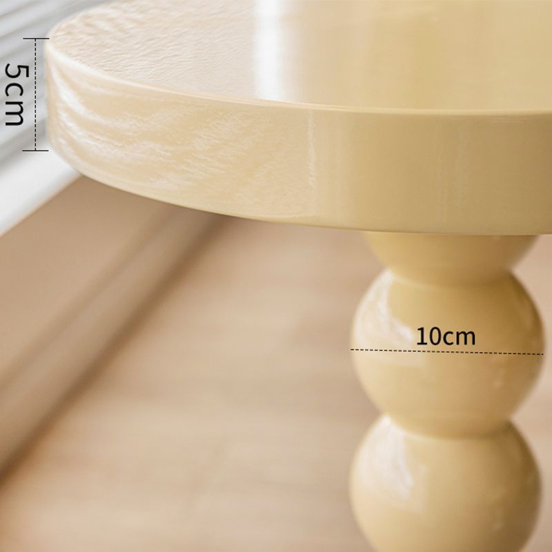 Tavolo da ginnastica laterale contemporanea tondo per il soggiorno in legno in legno massiccio