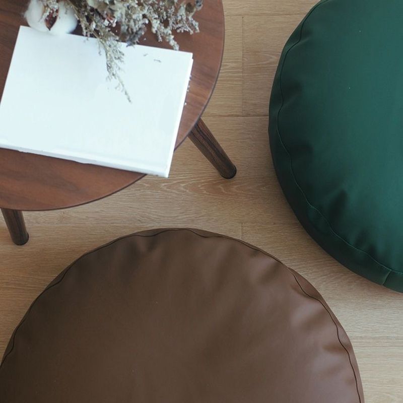 Modern Pouf Ottoman PU Leather Upholstered Solid Color Tear Resistant Round Ottoman Clearhalo 'furn' 'furn_ottomans_poufs' 'Furniture' 'Living Room Furniture' 'Ottomans & Poufs' 'ottomans_poufs' 1200x1200_96f8904f-f233-4a4d-89ff-fa9a809699a1