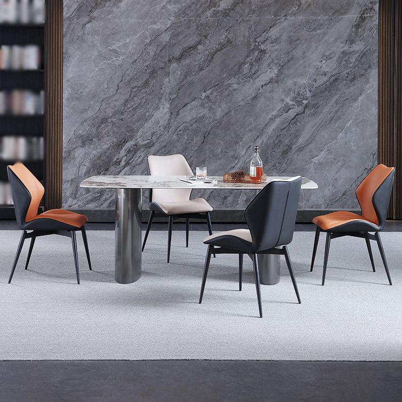 Industrial Dining Chair Wingback Parsons Chair with Black Metal Legs for Home Use Clearhalo ' kitchen&dining_furn' 'Dining Chairs' 'Dining Tables & Seating' 'dining_chair' 'Furniture' 'furniture_dining_chair' 'Kitchen & Dining Furniture' 'kitchen' 1200x1200_96f8ec0d-1713-4489-b4fb-1ee0658648f0