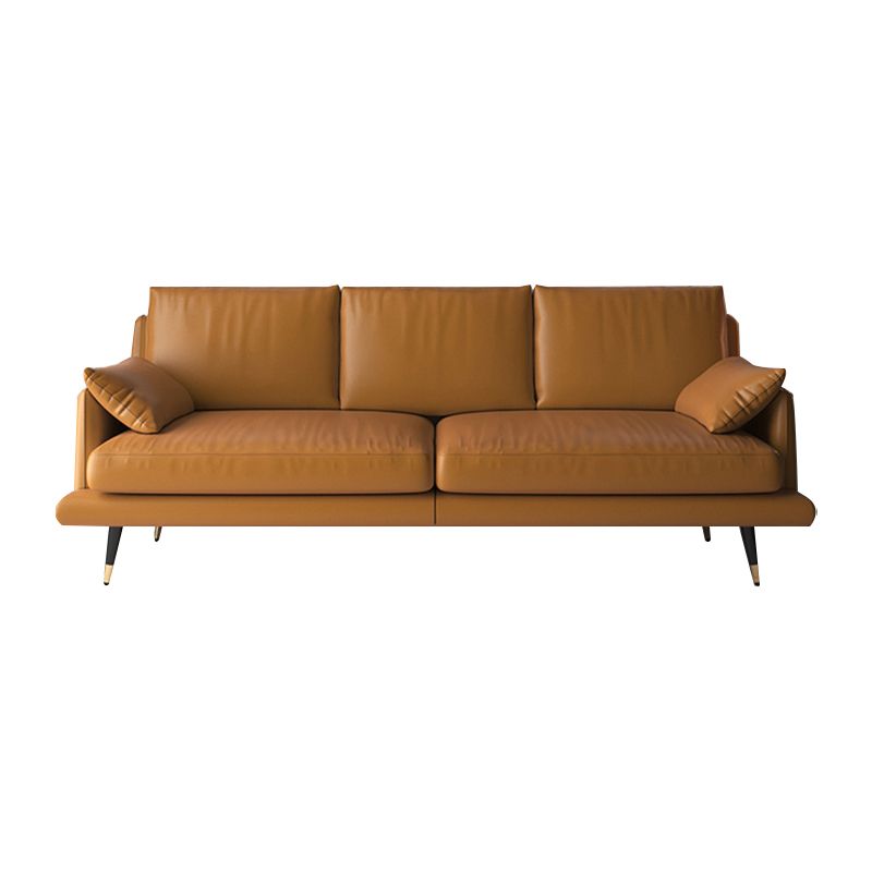 31.50" H Square Arm Modern Sofa with Cushions Dark Brown Standard Sofa Clearhalo 'furn' 'furn_sofas' 'Furniture' 'furniture_sofas' 'Living Room Furniture' 'Sofa' 'sofas' 1200x1200_96f957a9-16de-458a-b97c-e22f283bdd8c