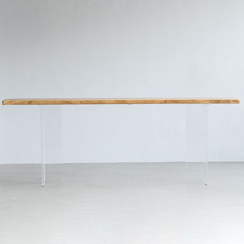 Rectangle Ash Solid Wood Bar Dining Table Double Pedestal Bar Table for Living Room Clearhalo 'Bar Furniture' 'Bar Tables' 'bar_tables' 'furn' 'furn_bar_tables' 'Furniture' 'Kitchen & Dining Furniture' 1200x1200_96fa1e22-1a39-44f6-b4e2-afb47bfff54e