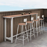 Industrial Metal Counter-height Stool Footrest Low Back Outdoor Counter Bar Stool in Black