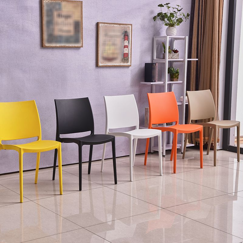 Scandinavian Armless Open Back Dining Side Chair Plastic Dining Side Chairs Clearhalo ' kitchen&dining_furn' 'Dining Chairs' 'Dining Tables & Seating' 'dining_chair' 'furn' 'furn_dining_chair' 'Furniture' 'furniture_dining_chair' 'Kitchen & Dining Furniture' 'kitchen' 1200x1200_96fac99f-fd53-419a-987b-e7fc682e8ec2