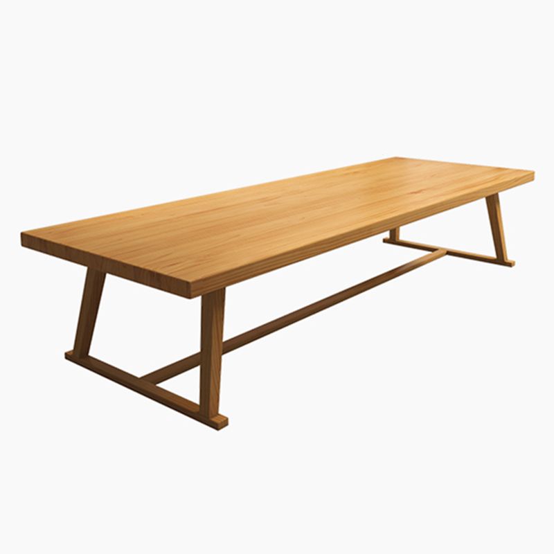 Modern Rectangle Furniture Pine Solid Wood Dining Site Table with Trestle Base Clearhalo ' dining_table' 'Dining Tables & Seating' 'Dining Tables' 'furn' 'furn_dining_table' 'Furniture' 'furniture_dining_table' 'Kitchen & Dining Furniture' 'kitchen&dining_furn' 'kitchen' 'kitchen_dining_table' 1200x1200_96fd8fa8-fdb1-4810-9621-a65f80771600